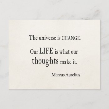 Vintage Marcus Aurelius Universe Change Life Quote Postcard by Coolvintagequotes at Zazzle