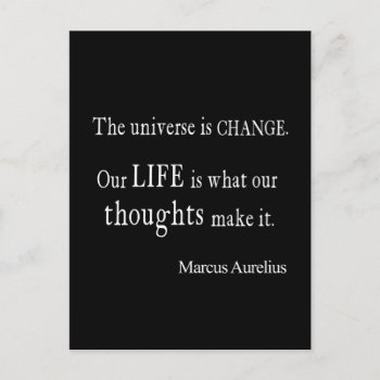 Vintage Marcus Aurelius Universe Change Life Quote Postcard by Coolvintagequotes at Zazzle