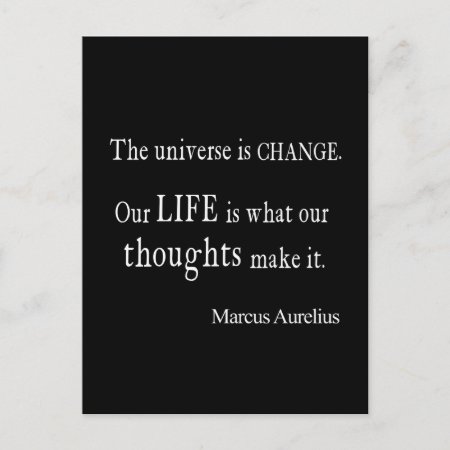 Vintage Marcus Aurelius Universe Change Life Quote Postcard