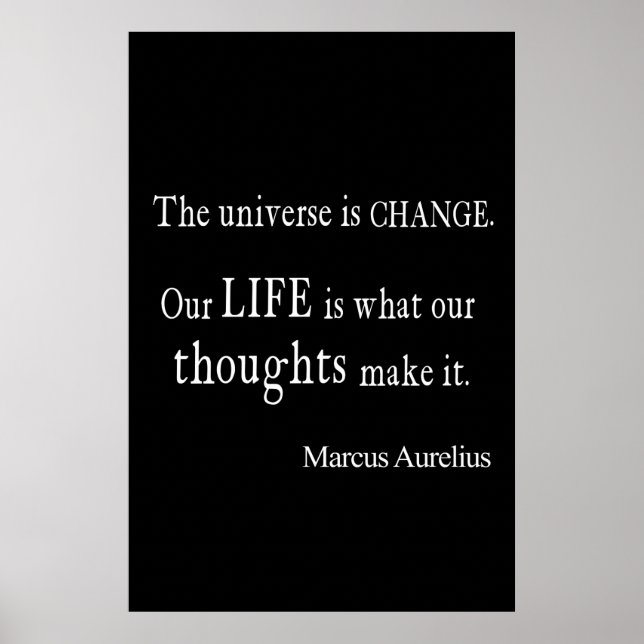 Vintage Marcus Aurelius Universe Change Life Quote Poster (Front)