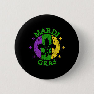 Vintage Mardi Gras Carnival Vintage Retro Jester H Button