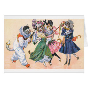 Vintage - Mardi Gras Cats, Cards