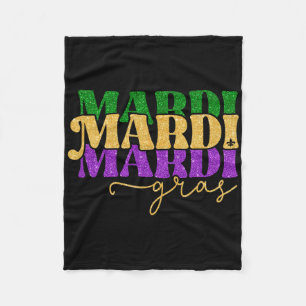 Vintage Mardi Gras Festival New Orleans Womens Men Fleece Blanket