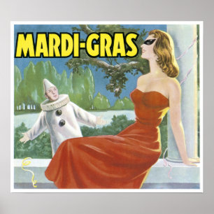 Vintage Mardi Gras Fruit Crate Label Poster