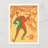 Vintage Mardi Gras jester color illustration