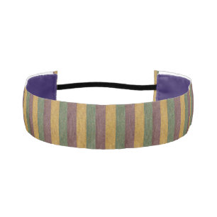 Vintage Mardi Gras striped Athletic Headband