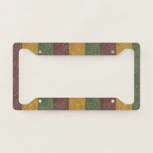 Vintage Mardi Gras striped License Plate Frame