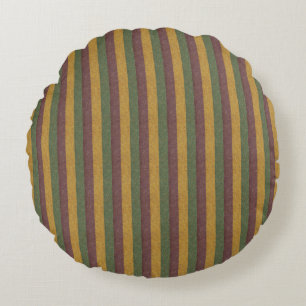 Vintage Mardi Gras striped Round Pillow