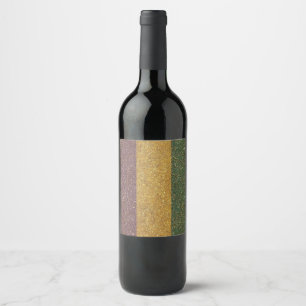 Vintage Mardi Gras striped Wine Label
