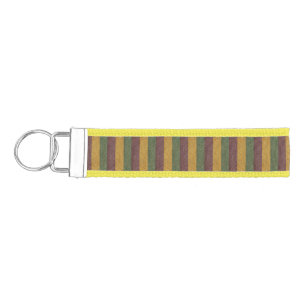 Vintage Mardi Gras striped Wrist Keychain