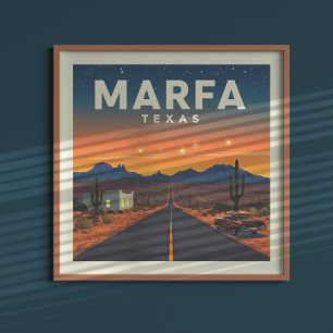 Vintage Marfa Texas Poster