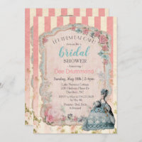 Event Shower Marie Antoinette Invitations Pink Musique of Enchantment Wedding Bachelorette Party Tea