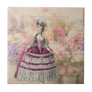 Vintage Marie Antoinette Ceramic Tile
