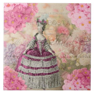 Vintage Marie Antoinette Ceramic Tile