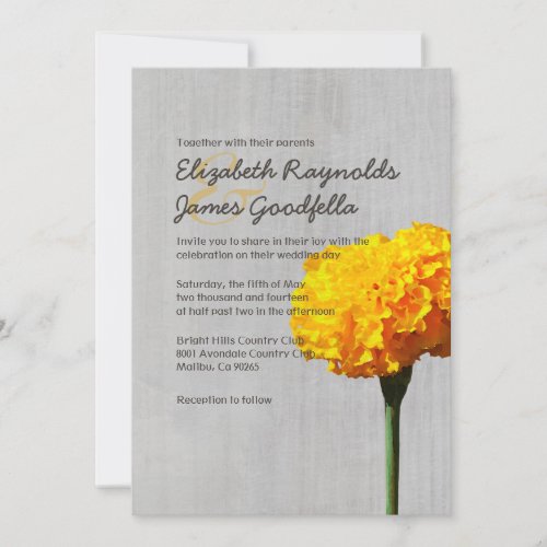 Vintage Marigold Wedding Invitations