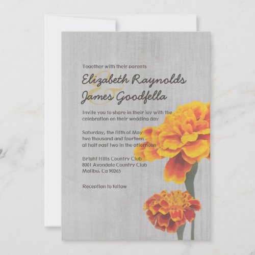 Vintage Marigolds Wedding Invitations