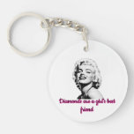 Vintage Marilyn Monroe &quot;Diamonds&quot; Quote Keychain