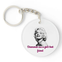 Vintage Marilyn Monroe "Diamonds" Quote Keychain