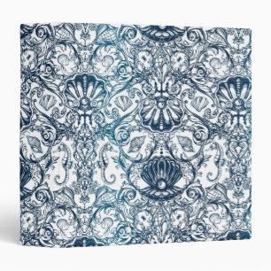 Vintage Marine Pattern 3 Ring Binder