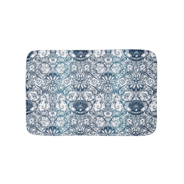 Vintage Marine Pattern Bathroom Mat (Front)