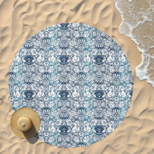 Vintage Marine Pattern Beach Towel