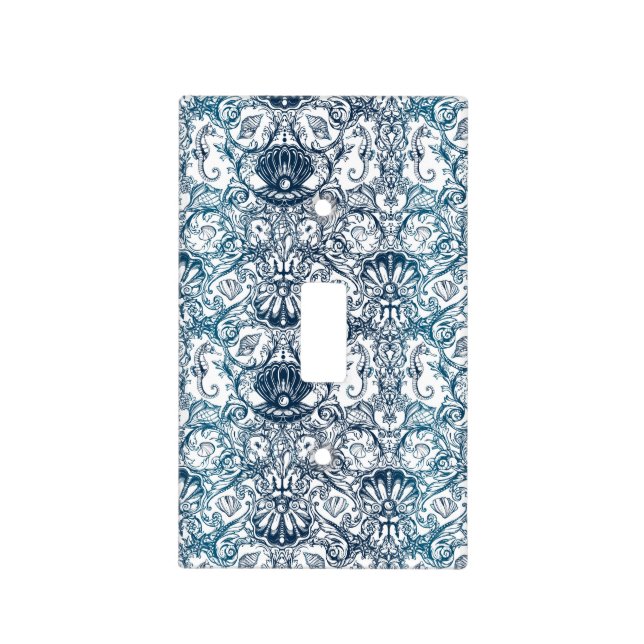 Vintage Marine Pattern Light Switch Cover (Front)