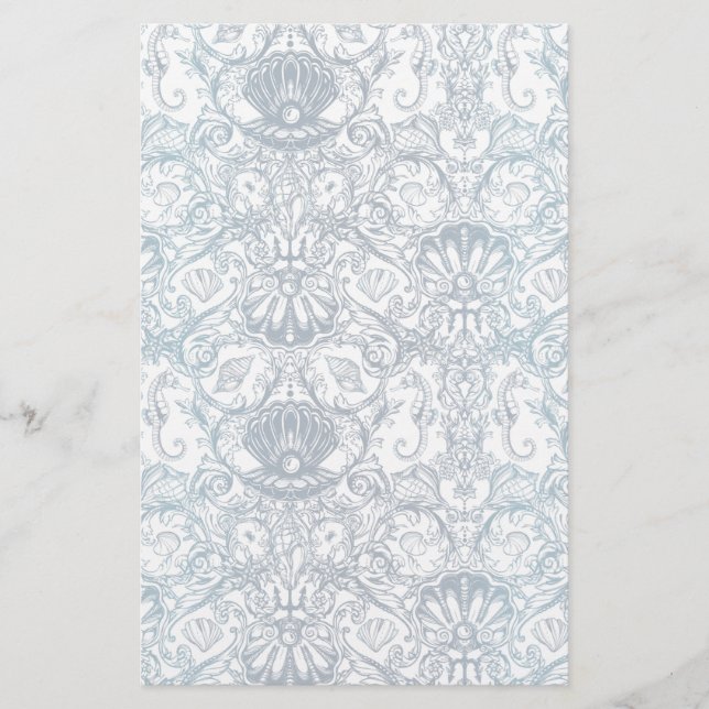 Vintage Marine Pattern Stationery (Front)