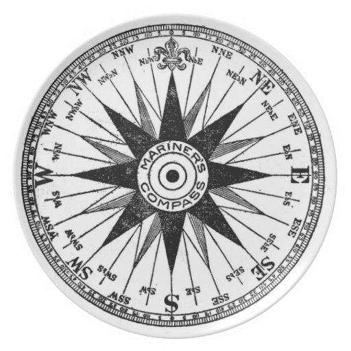 Vintage Mariner's Compass plate | Zazzle