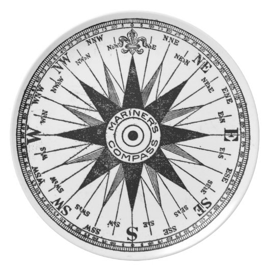 Vintage Mariner's Compass plate (Front)