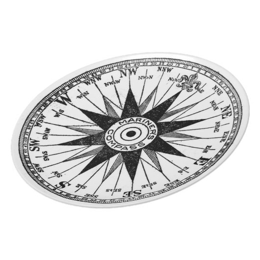 Vintage Mariner's Compass plate (Left Side)