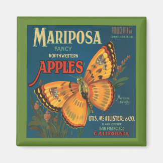 Vintage Mariposa Apple Magnet