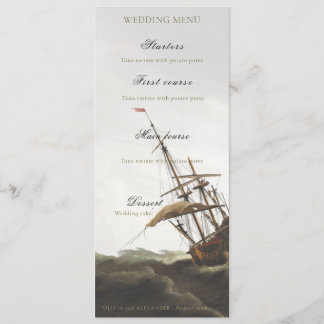 Vintage Maritime Nautical Ship Old Money Menu