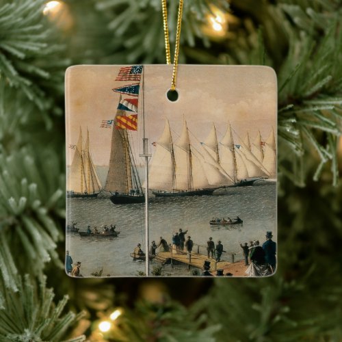 Vintage Maritime, New York Yacht Club Regatta Ceramic Ornament
