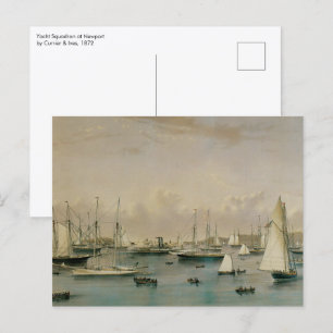 Vintage Maritime, Yacht Squadron at Newport Harbor Postcard