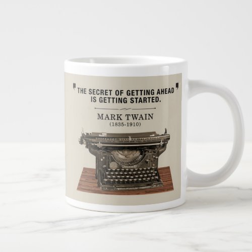 Vintage Mark Twain Quote and Typewriter Giant Coffee Mug
