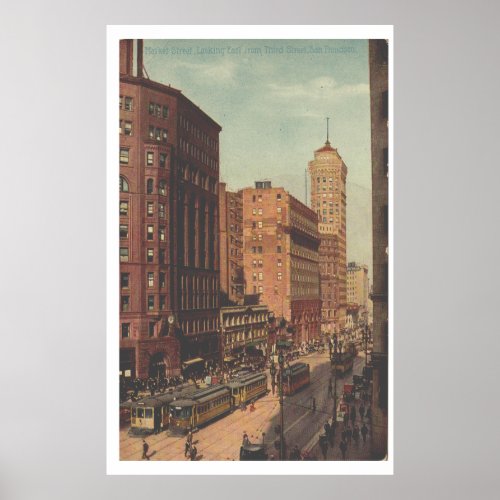 Vintage Market Street San Francisco Travel Poster