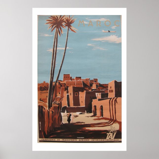 Vintage Maroc Travel Poster (Front)