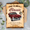 Vintage Maroon Red Car Classic Birthday Invitation