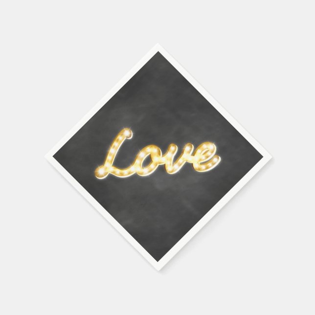 Vintage Marquee Lights Napkin - chalkboard (Corner)