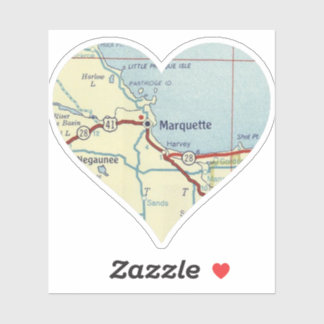 Vintage Marquette MI Map Sticker