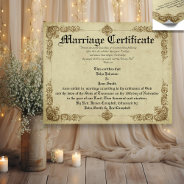 Vintage Marriage Certificate Poster at Zazzle
