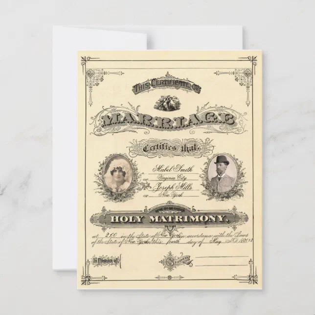 Vintage Marriage License | Zazzle