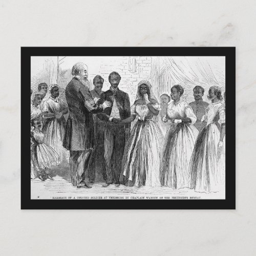 Vintage Marriage of a Colored Soldier by Chaplain Postcard