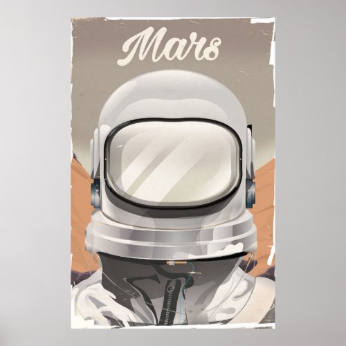 Vintage Mars Astronaut Poster