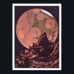Vintage Mars Science Fiction Canals Poster<br><div class="desc">A vintage view of Mars as seen from one of its moons.</div>