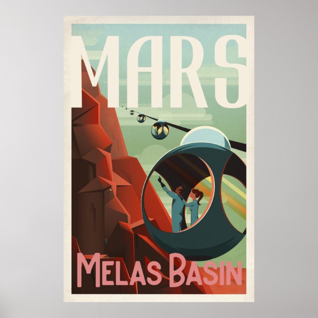 vintage mars travel art poster (Front)