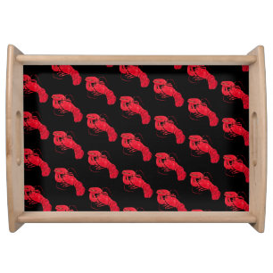 Vintage Marsden Hartley Red Lobster on Black Art Serving Tray
