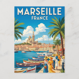 Vintage Marseille France Travel Postcard