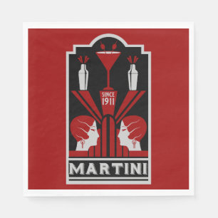 Vintage Martini Art Deco Napkins