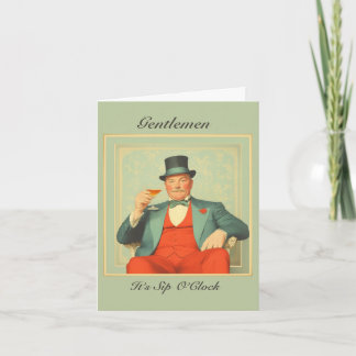 Vintage Martini Dandy - Gentlemen It's Sip O'Clock Note Card